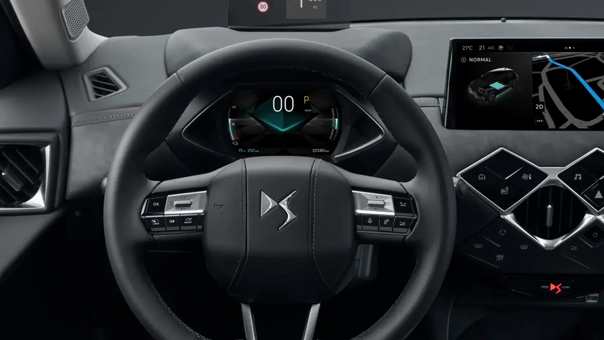 Elettronauti - DS 3 E-Tense - Infotainment - Vista della plancia