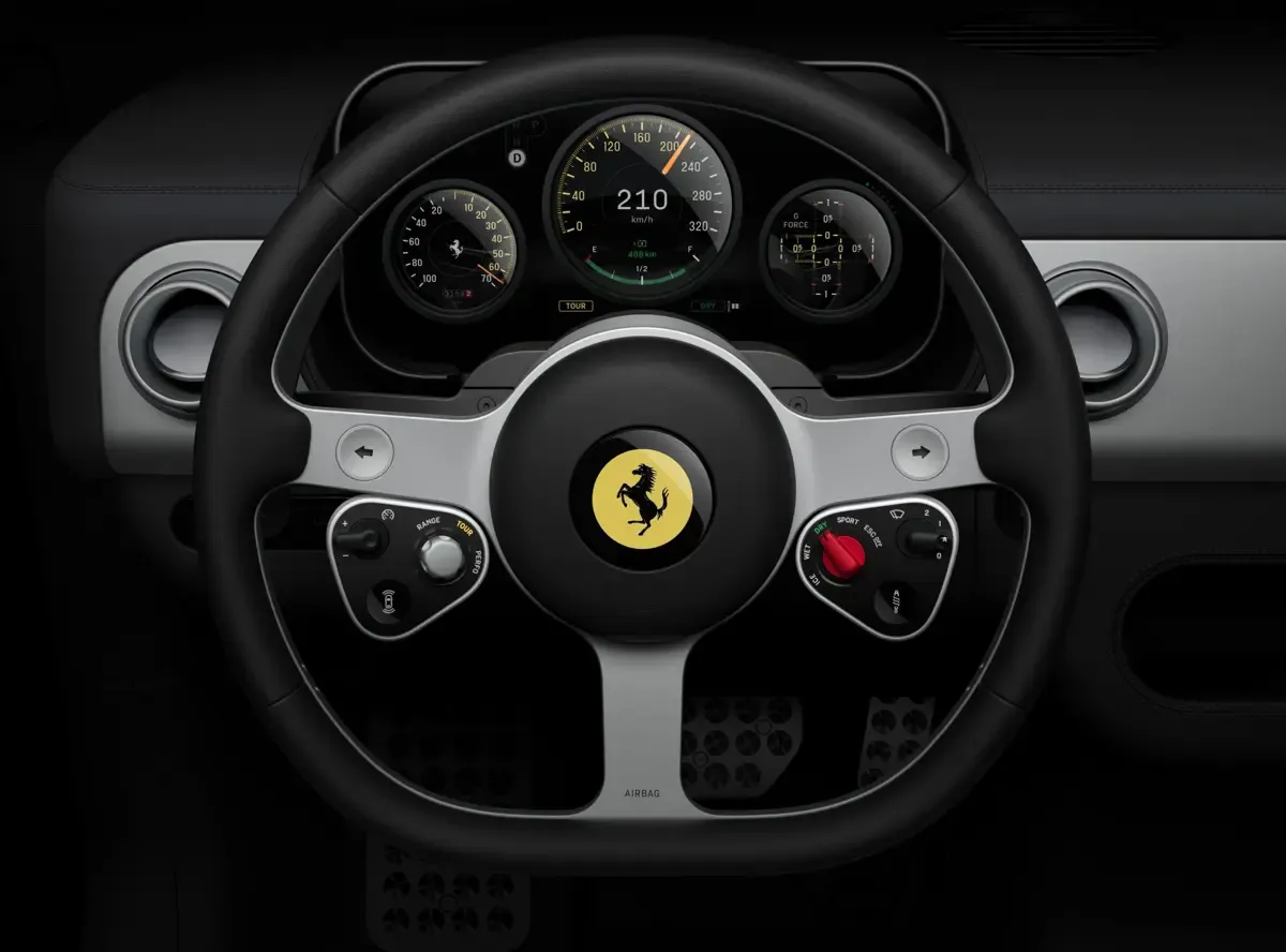 Elettronauti - Ferrari Luce - Interni - Vista della plancia