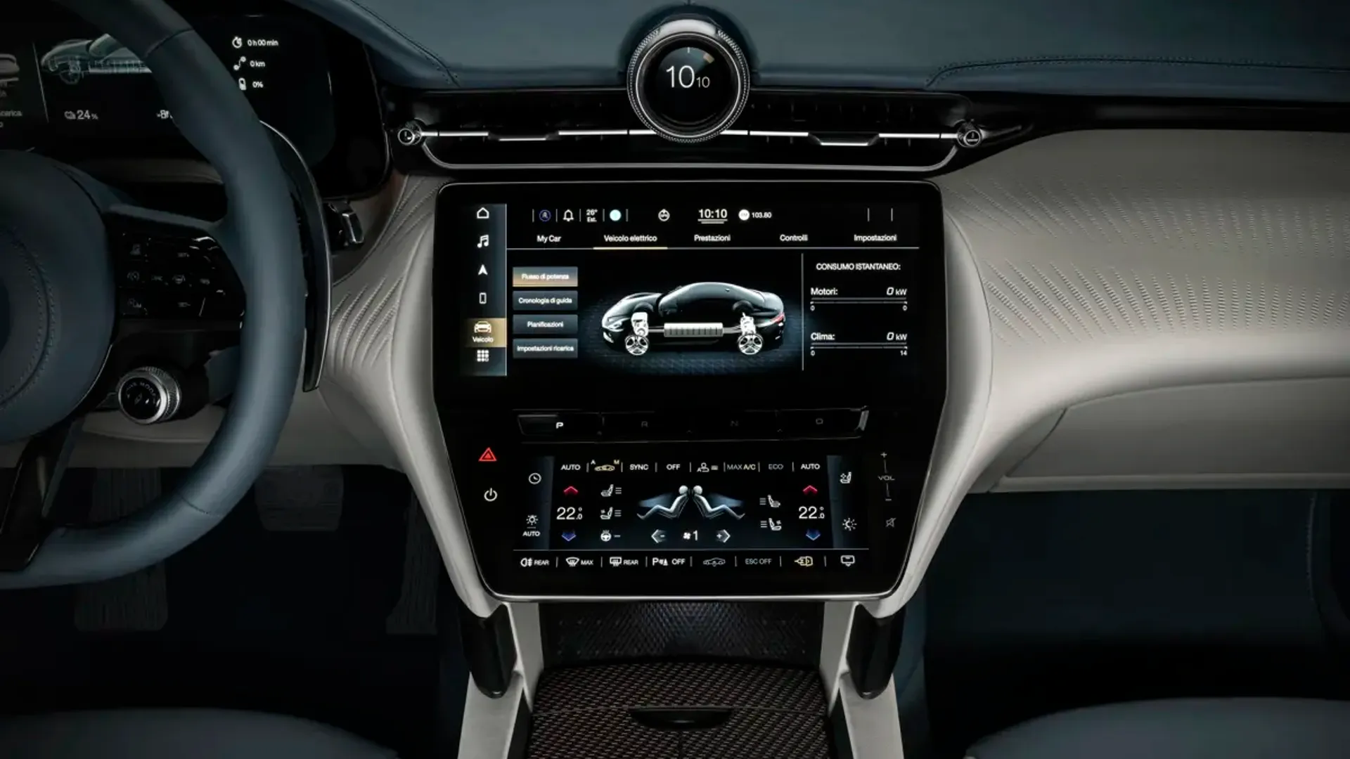 Elettronauti - Maserati GranTurismo Folgore - Infotainment - Vista della plancia