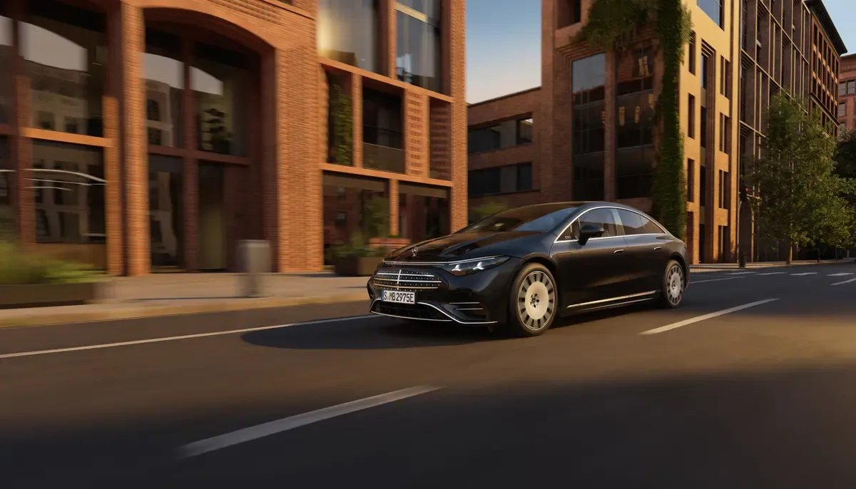 Elettronauti - Mercedes-Benz EQS 400 (MY26) - Nero - Esterno - Vista anteriore a tre quarti
