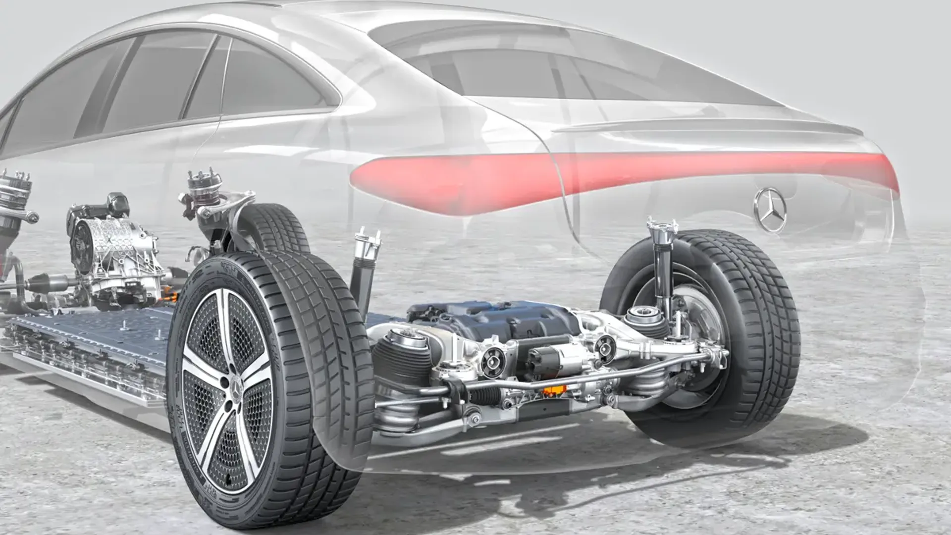 Elettronauti - Mercedes-Benz EQS 400 (MY26) - Schema tecnico - Vista anteriore a tre quarti