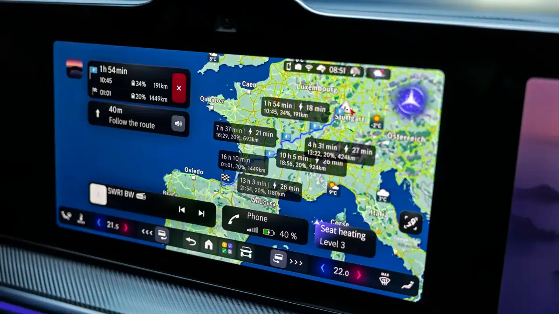 Elettronauti - Mercedes-Benz VLE 300 - Infotainment - Vista della plancia