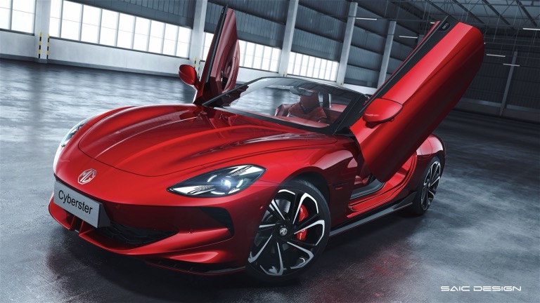 Elettronauti - MG Cyberster GT - Rosso - Esterno - Vista anteriore a tre quarti