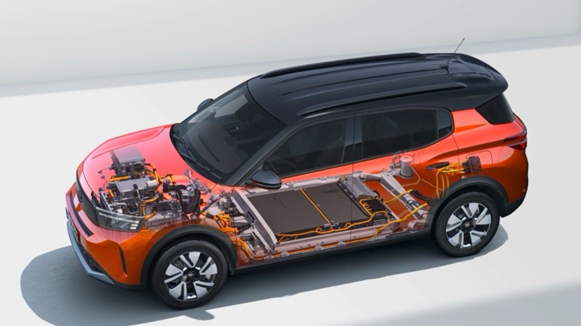 Elettronauti - Opel Frontera Electric 44 kWh - Arancione - Esterno - Vista anteriore a tre quarti