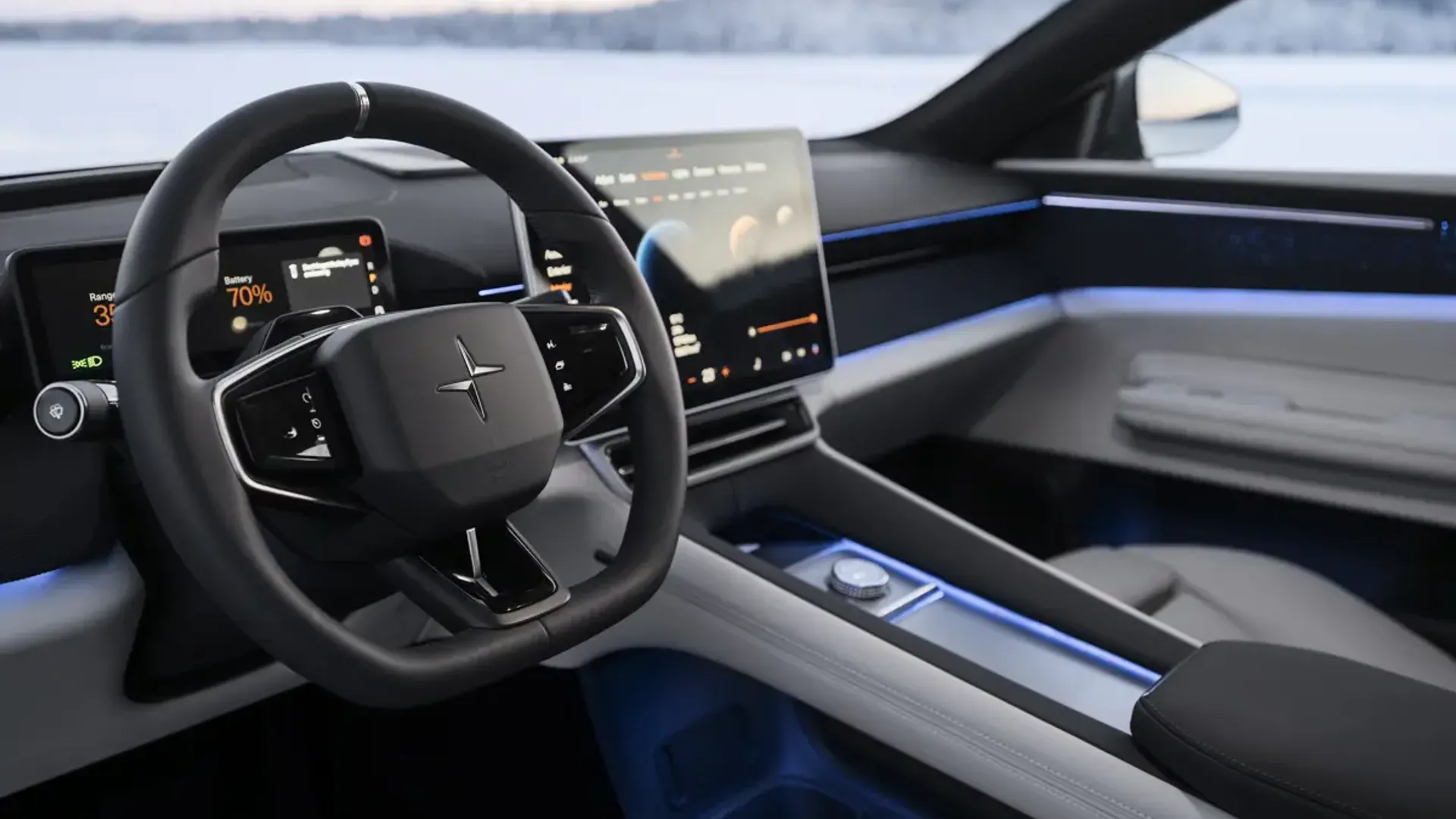 Elettronauti - Polestar 4 Long Range Dual Motor - Infotainment - Vista della plancia