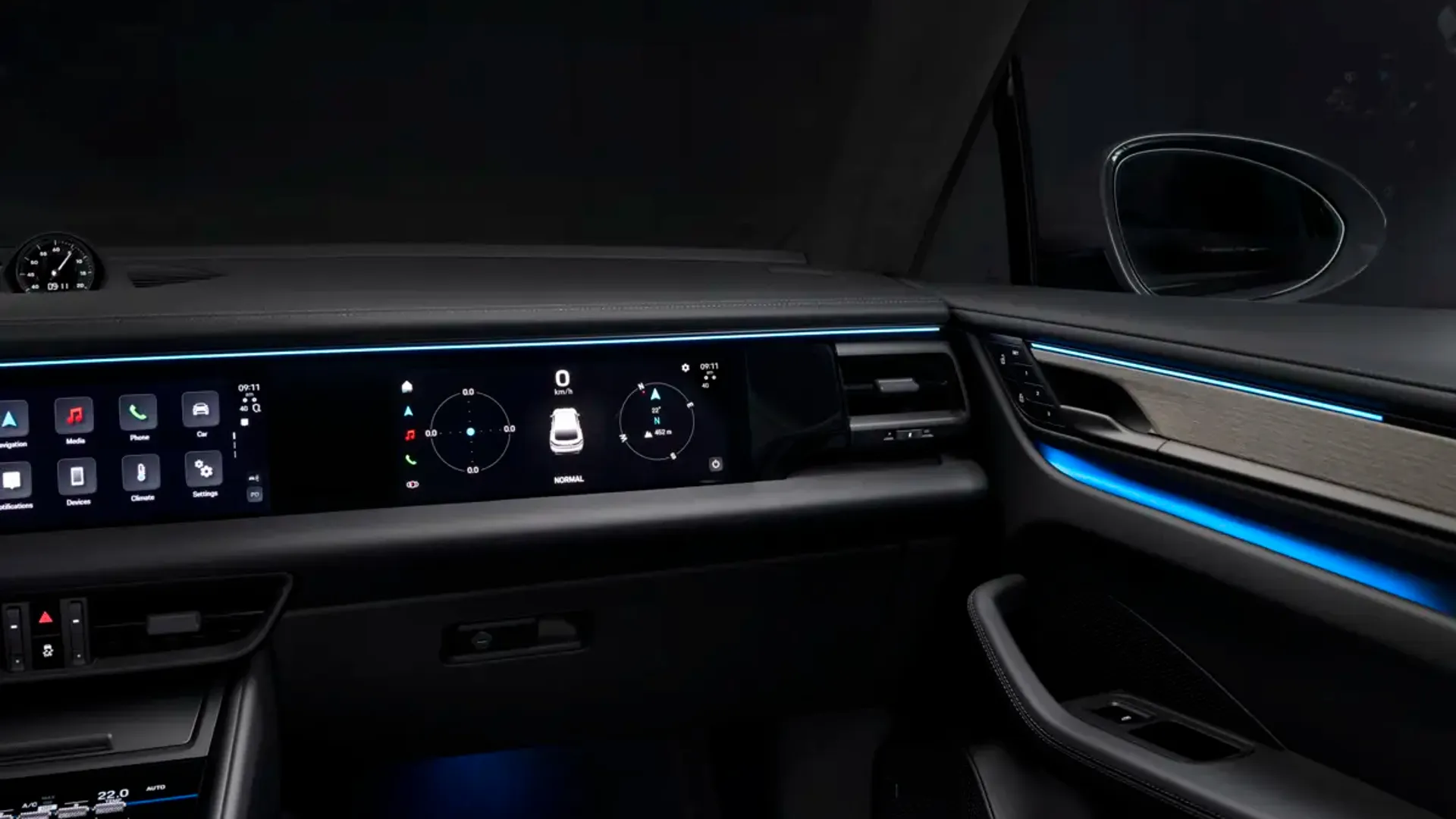 Elettronauti - Porsche Macan 4 - Infotainment - Vista della plancia