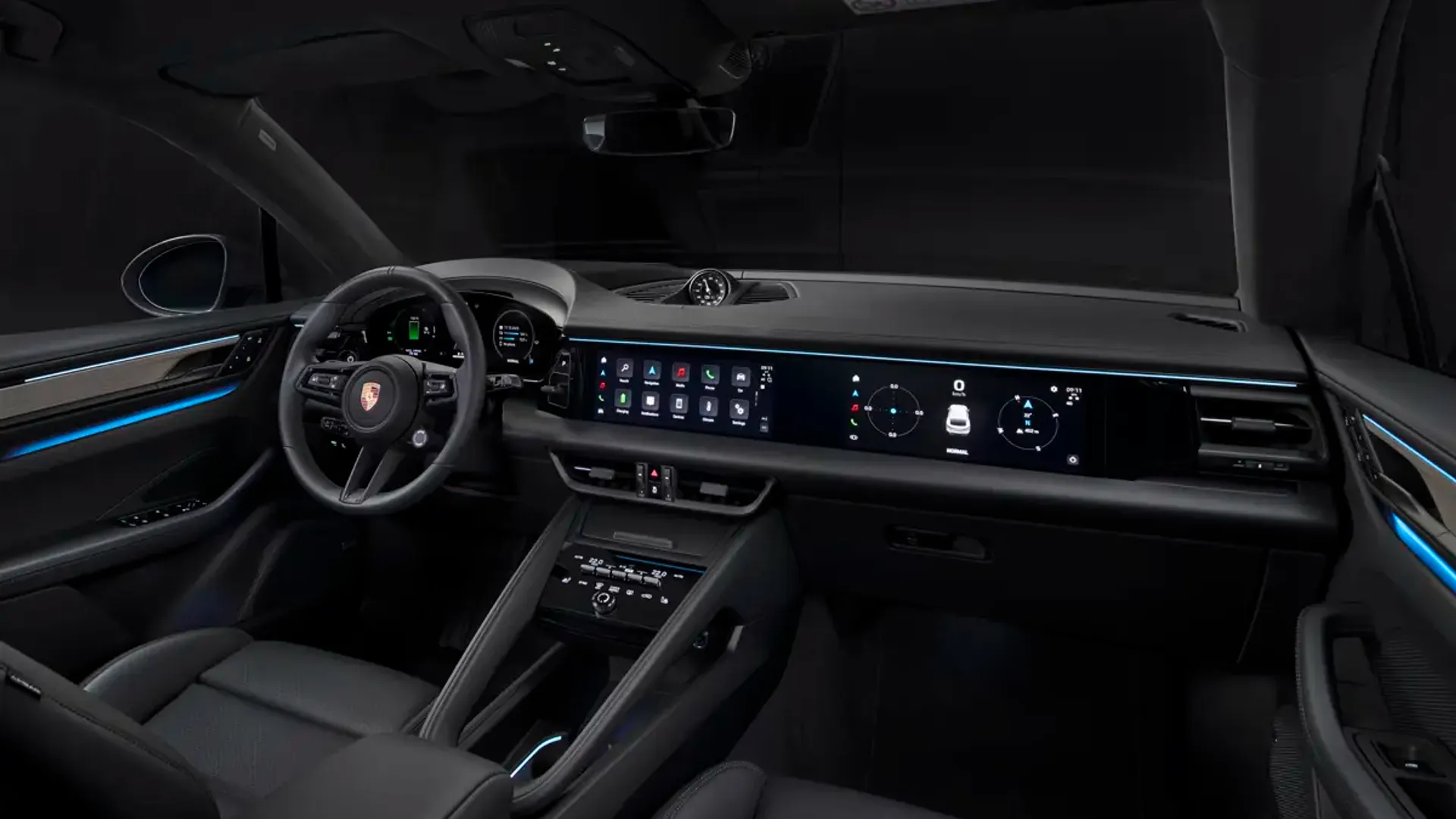 Elettronauti - Porsche Macan 4 - Nero - Interni - Vista della plancia
