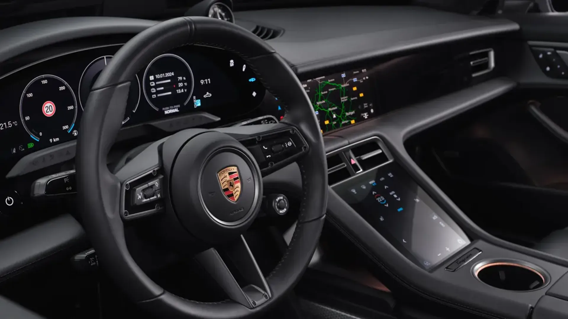 Elettronauti - Porsche Taycan 4S Sport Turismo - Infotainment - Vista della plancia