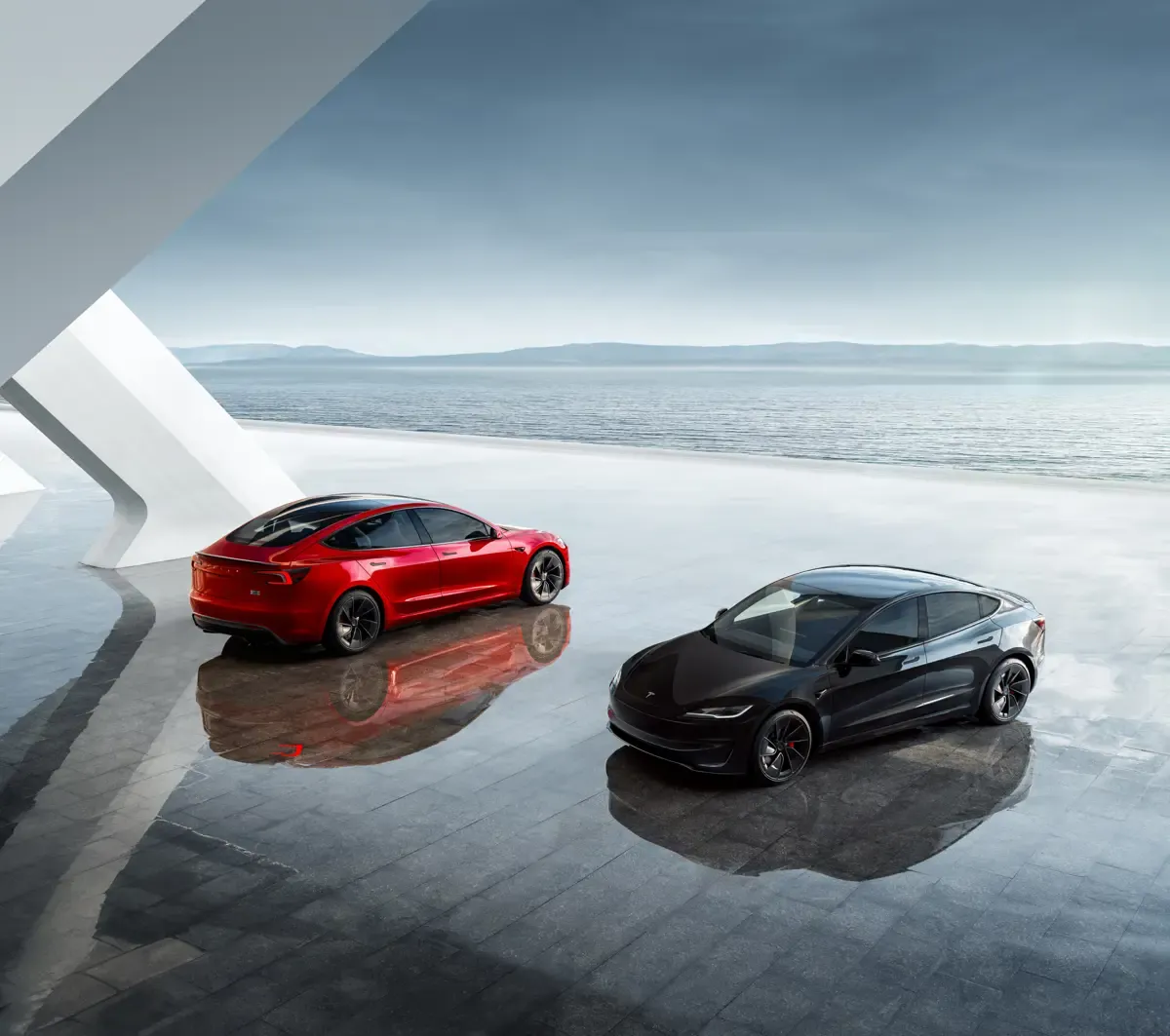 Elettronauti - Tesla Model 3 Performance - Rosso - Esterno - Vista anteriore a tre quarti