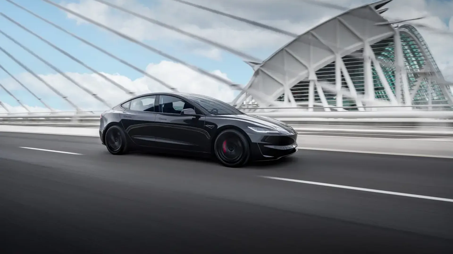 Elettronauti - Tesla Model 3 Performance - Stealth Grey - Esterno - Vista anteriore a tre quarti