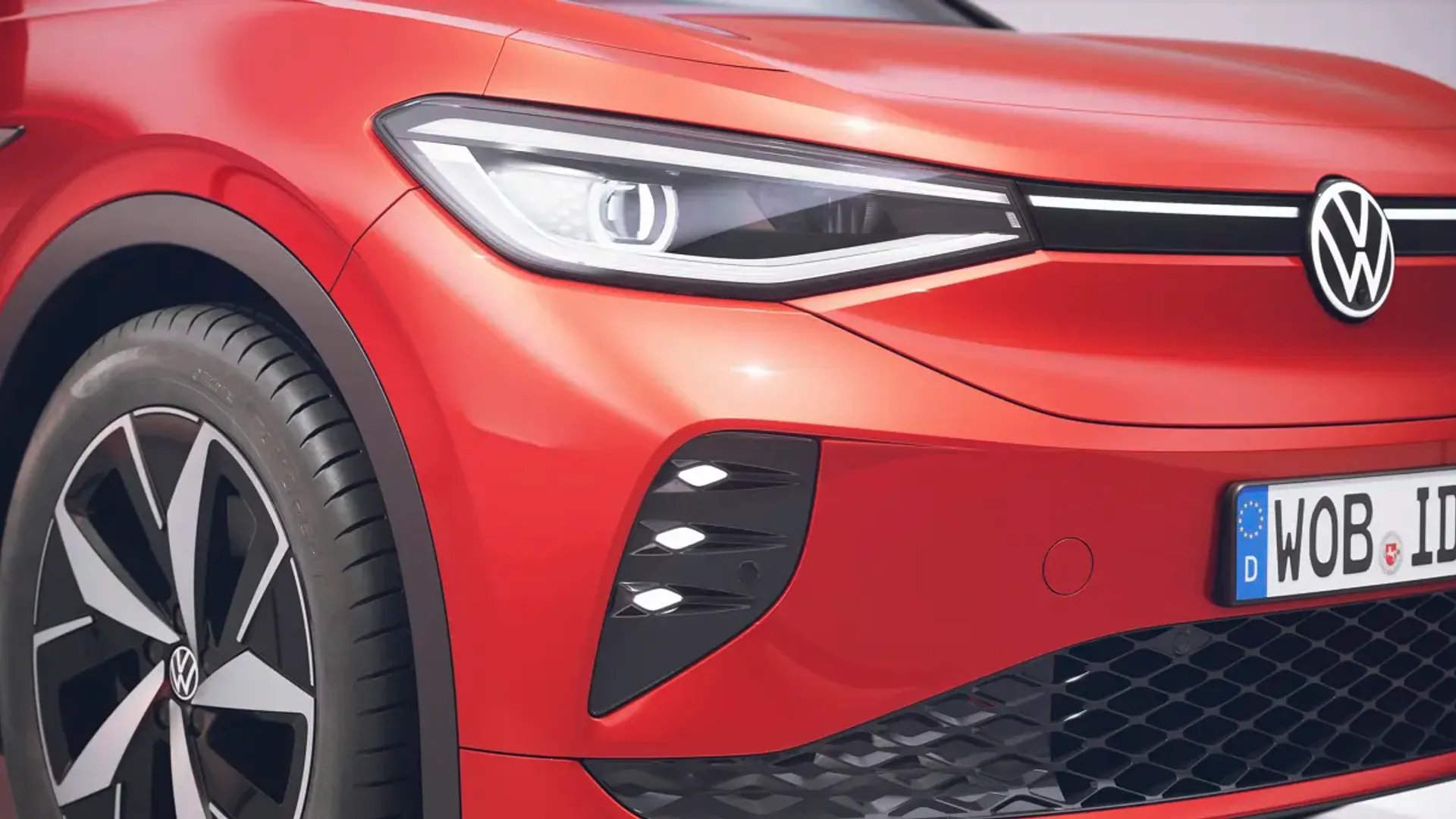 Elettronauti - Volkswagen ID.4 GTX 4MOTION - Rosso - Esterno - Vista anteriore a tre quarti