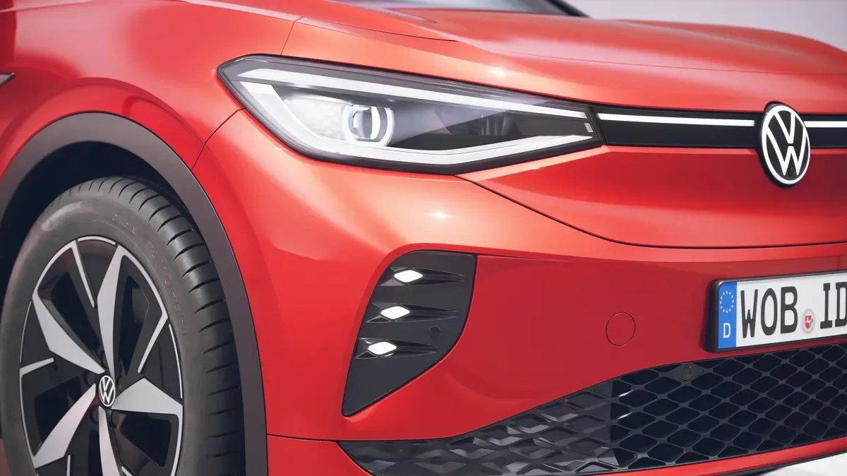 Elettronauti - Volkswagen ID.4 GTX 4MOTION - Rosso - Esterno - Vista anteriore a tre quarti