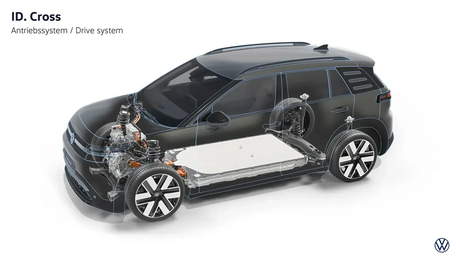 Elettronauti - Volkswagen ID. Cross Life - Schema tecnico - Vista anteriore a tre quarti
