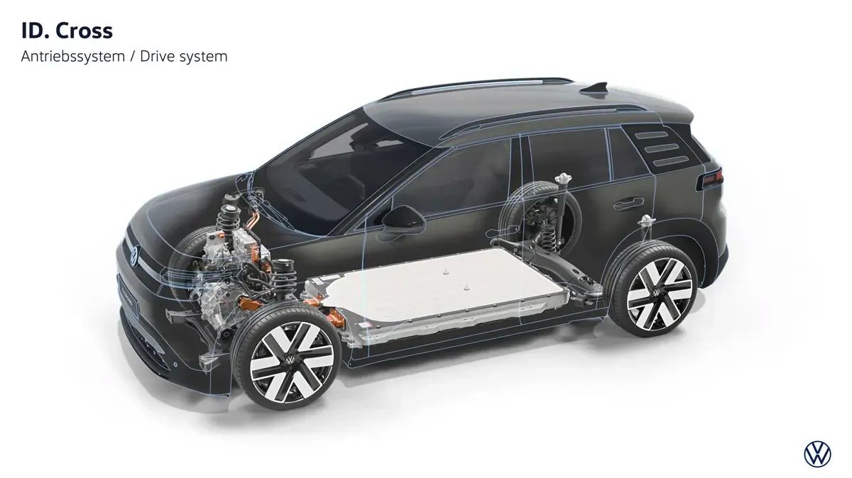 Elettronauti - Volkswagen ID. Cross Life - Schema tecnico - Vista anteriore a tre quarti