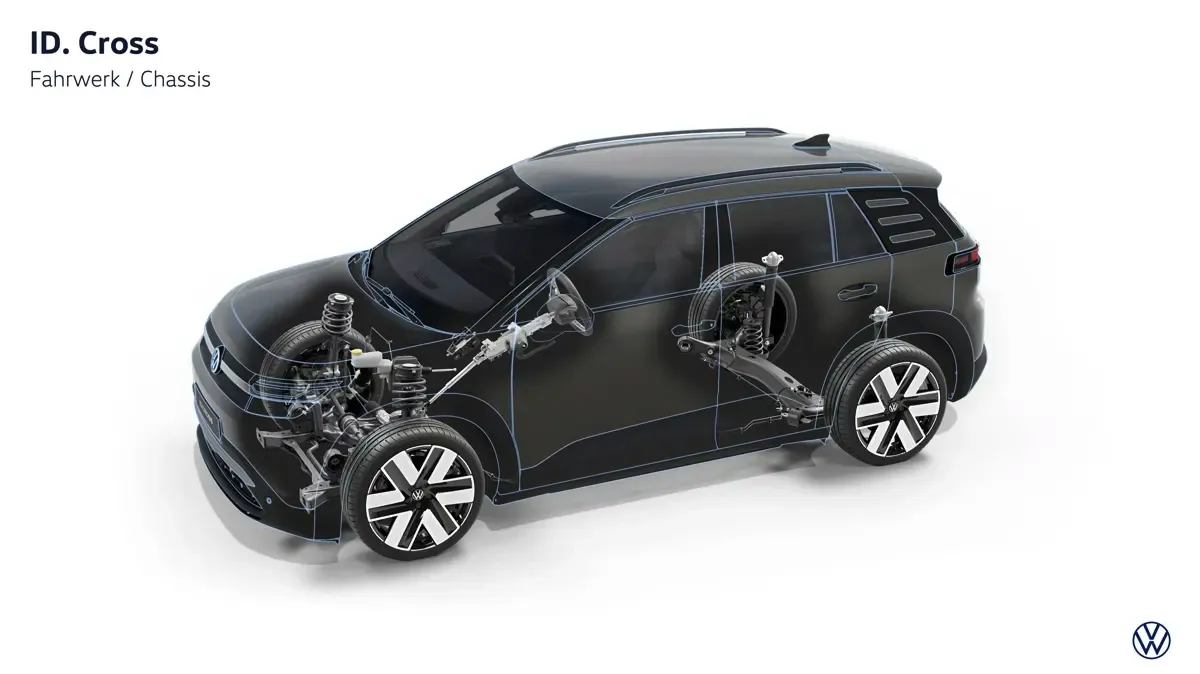 Elettronauti - Volkswagen ID. Cross Life - Schema tecnico - Vista anteriore a tre quarti