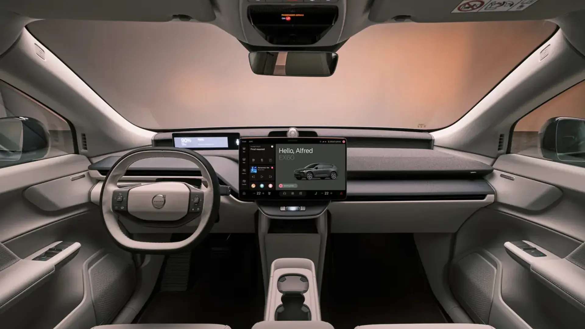 Elettronauti - Volvo EX60 P12 AWD - Interni - Vista della plancia