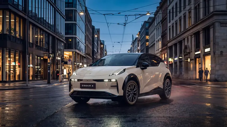 Elettronauti - Zeekr X Privilege AWD - Beige - Esterno - Vista anteriore a tre quarti